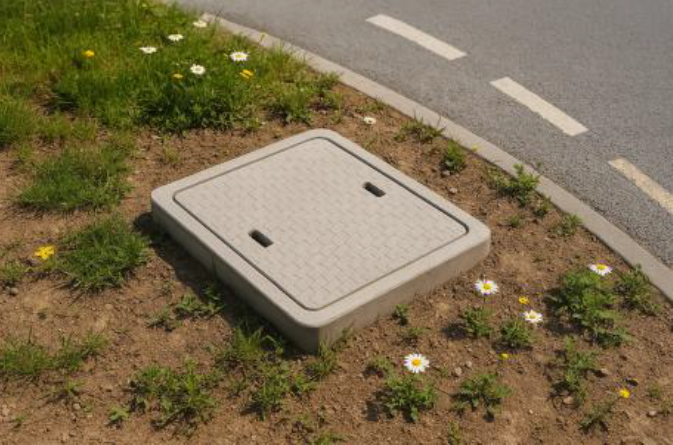 Inspection chamber with concrete lid