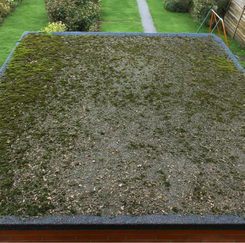 Debris on a flat roof