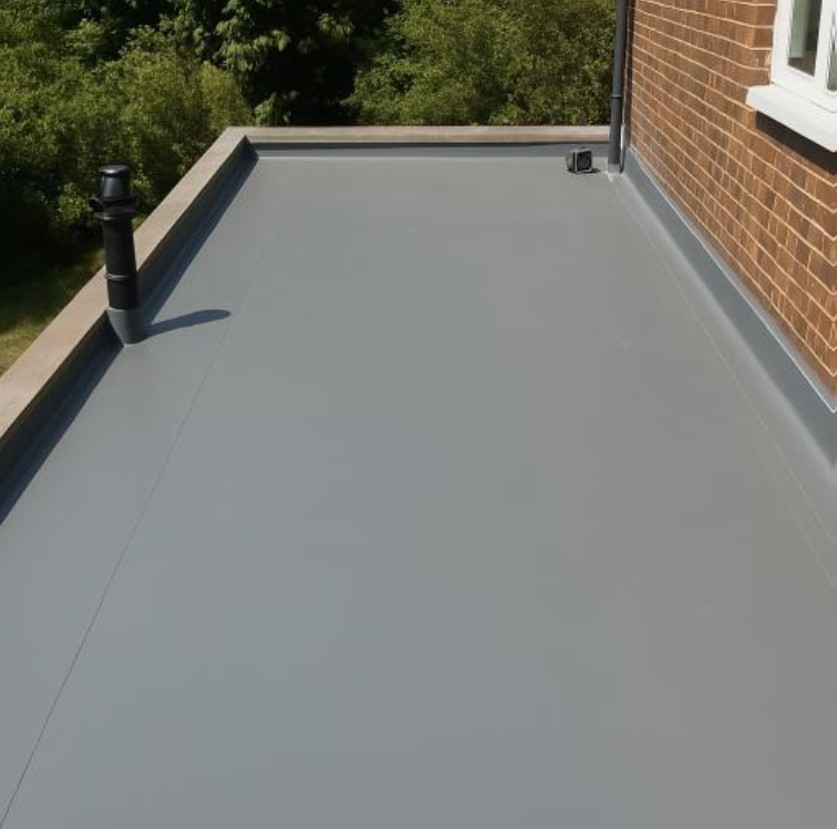 Single-ply membrane flat roof