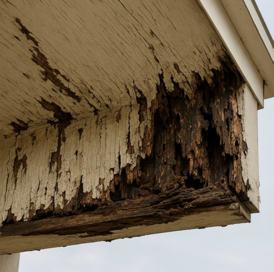 Soffit requiring redecoration