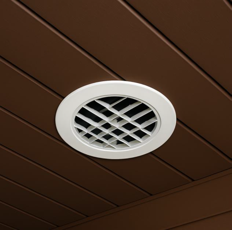 Soffit vent beneath roof edge