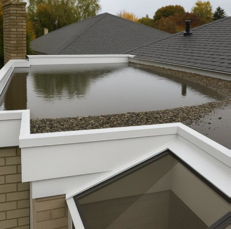 Standing water on a flat roof