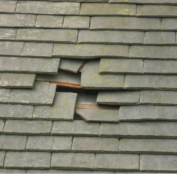 Missing and dislodged slates
